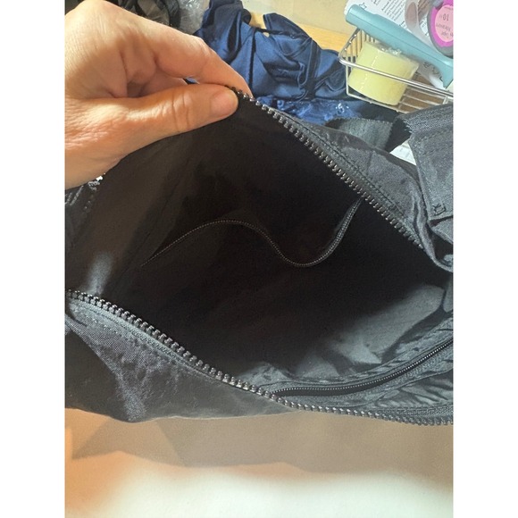Black Baggu Nylon Crescent Shoulder Bag with Logo Strap - Picture 5 of 7